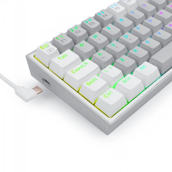Redragon K617 Fizz 60% RGB Red Switches (Gray/White) - Image 3