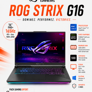 ASUS ROG Strix G16 Intel Core i7-13650HX RTX 4060 8 Go RAM16 Go DDR5 SSD1 TB