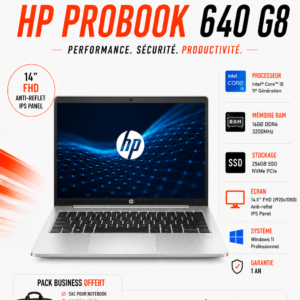 HP ProBook 640 G8 – Intel Core i5 11ᵉ Génération, 16 Go RAM, 256 Go SSD NVMe, Écran 14” FHD