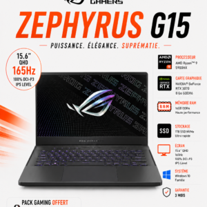 ASUS Asus Zephyrus G15 RYZEN 9 5900HX RTX 3070 8 Go RAM 16 Go SSD 1 TB