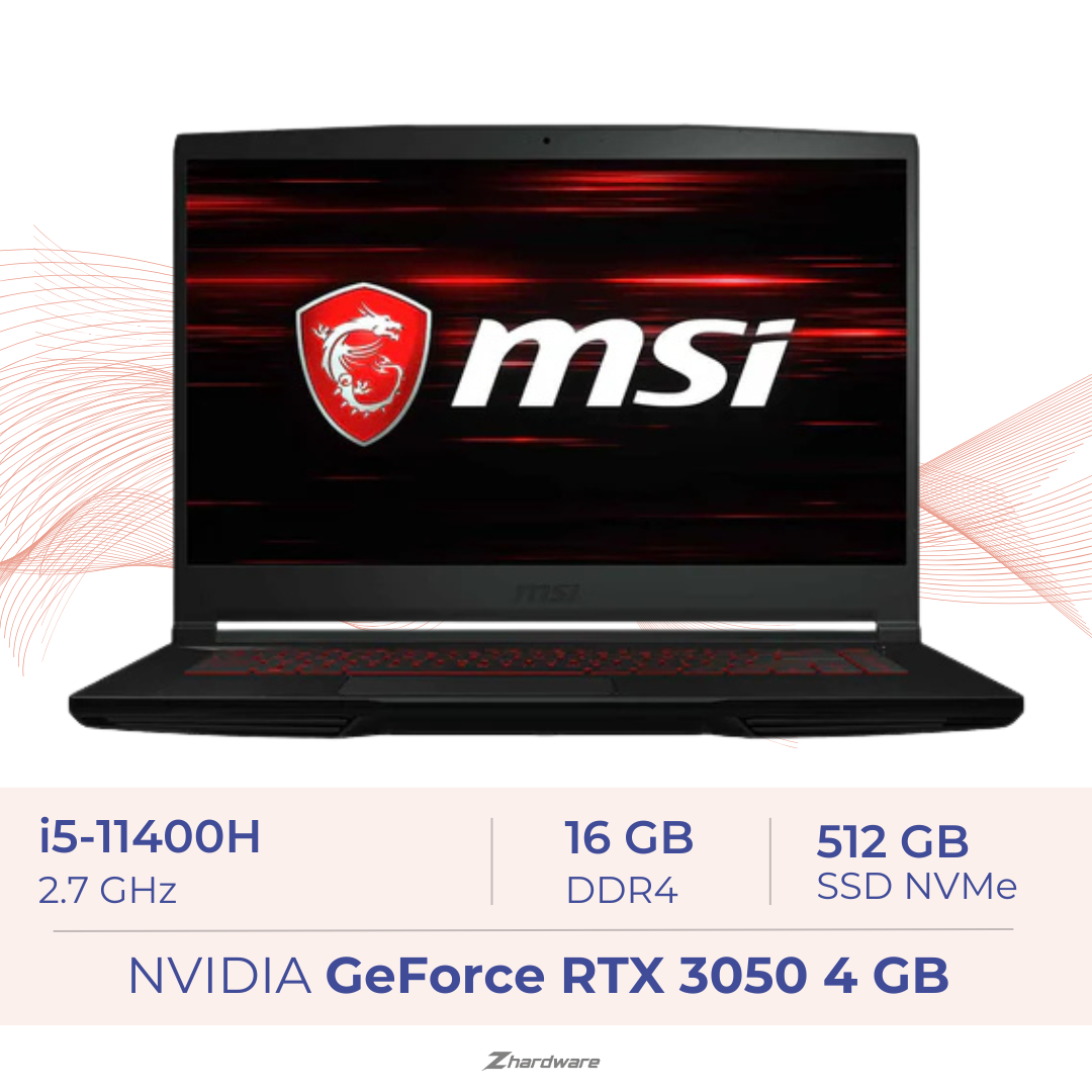 MSI GF63 THIN i5-11400H/16GB/512GB SSD/RTX3050 4GB/15.6'' 144Hz