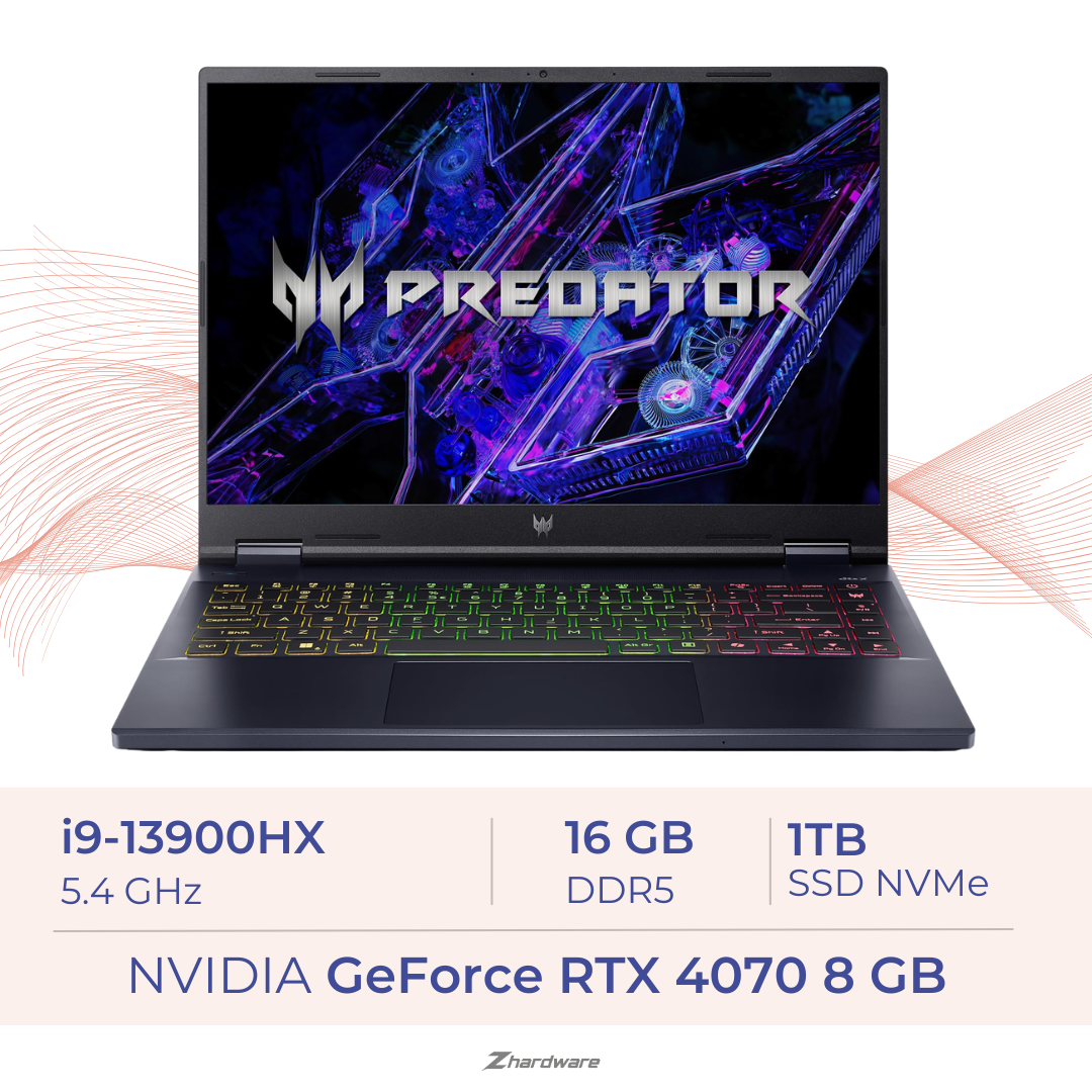 Acer Predator Helios Neo 16 i9-13900HX/16GB DDR5/1TB SSD/RTX4070 8GB/16'' 165Hz IPS