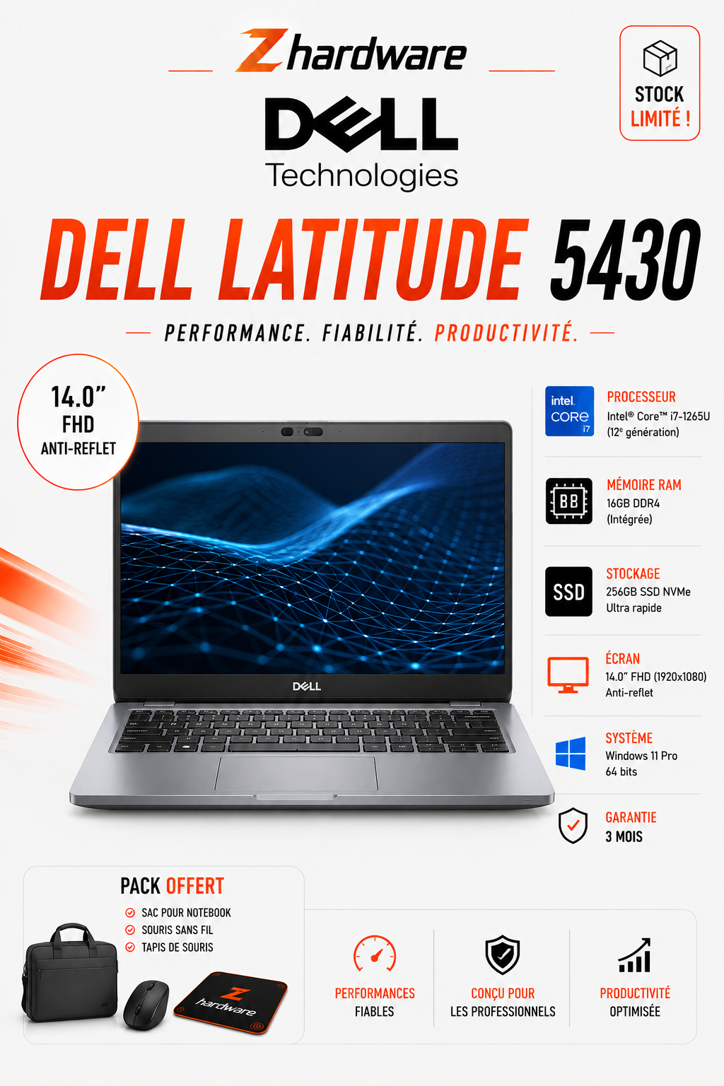 DELL Latitude 5430 I7-1265U /16GO/256GB SSD NVMe