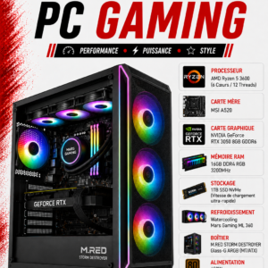 PC Gaming R5 3600 / RTX3050 8G / RAM16GB / 1TB