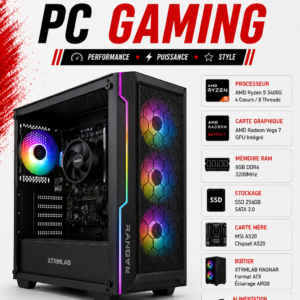 PC Gamer AMD Ryzen 5 3400G / Vega 7 / 8GB DDR4 / SSD 256GB