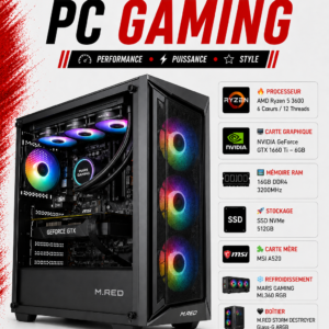 PC Gamer Ryzen 5 3600 / GTX 1660 — 6GB / 16GB DDR4 / 512GB SSD