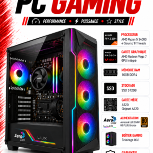 PC Gamer AMD Ryzen 5 3400G / Vega 7 / 16GB DDR4 / SSD 512GB