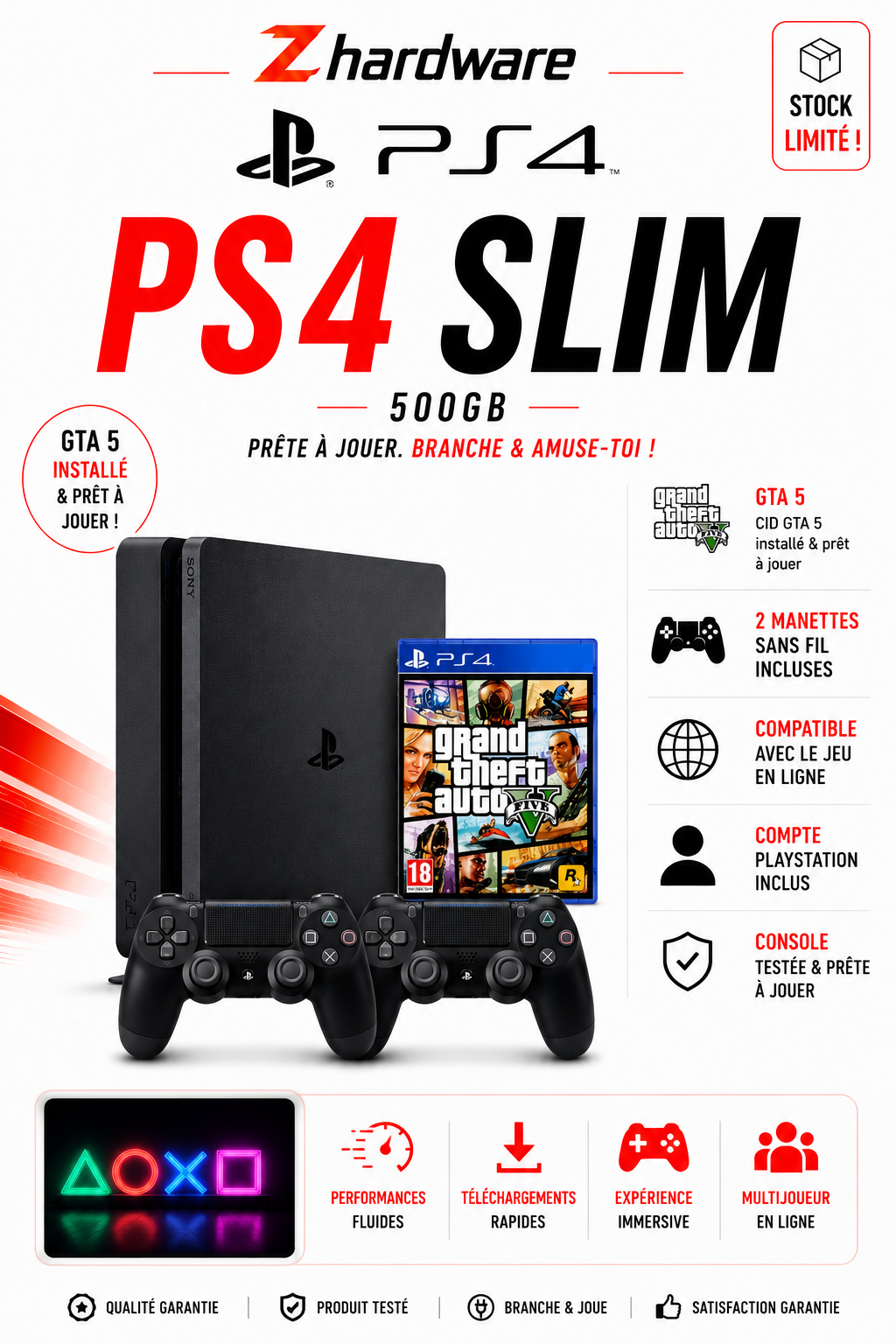 PS4 SLIM ONLINE + GTA 5