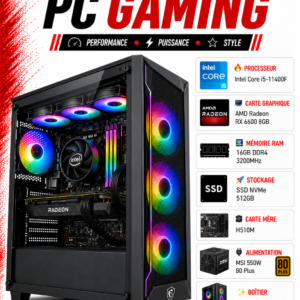 PC Gamer i5-11400F / RX 6600 8GB / 16GB DDR4 / 512 SSD