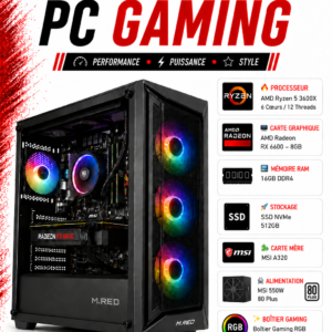 PC Gamer Ryzen 5 3600X / RX 6600 8GB / 16GB DDR4 / SSD 512GB