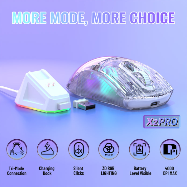 ATTACK SHARK X2 Pro (White) - Image 5